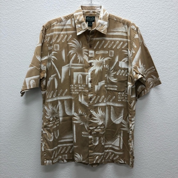 Izod Mens Large Cotton Hawiian Aloha Shirt - Picture 1 of 6
